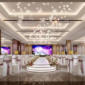 现代酒店宴会厅3D模型下载